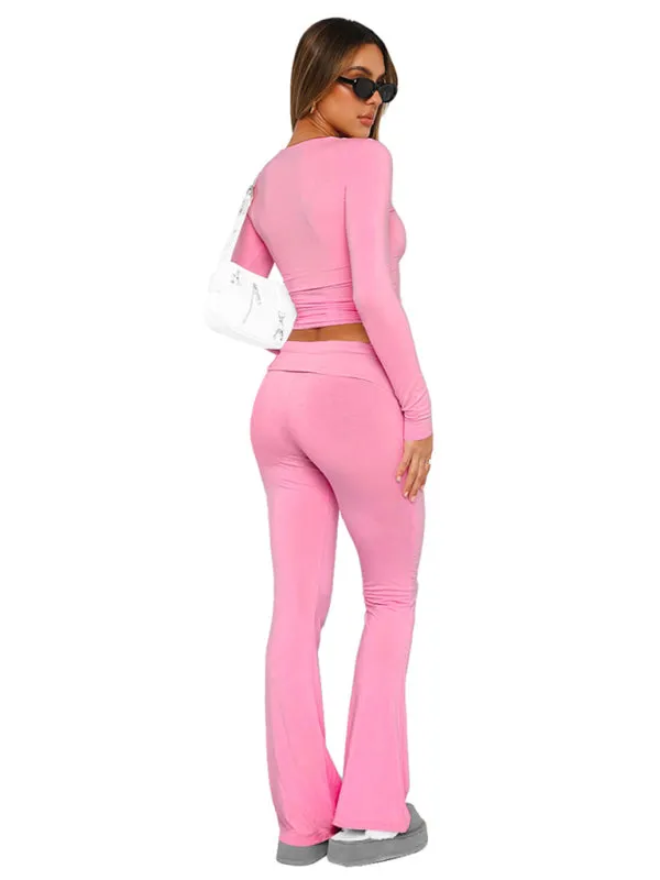 , comfortable, slim, slim, anti-waist, low-waist flared pants