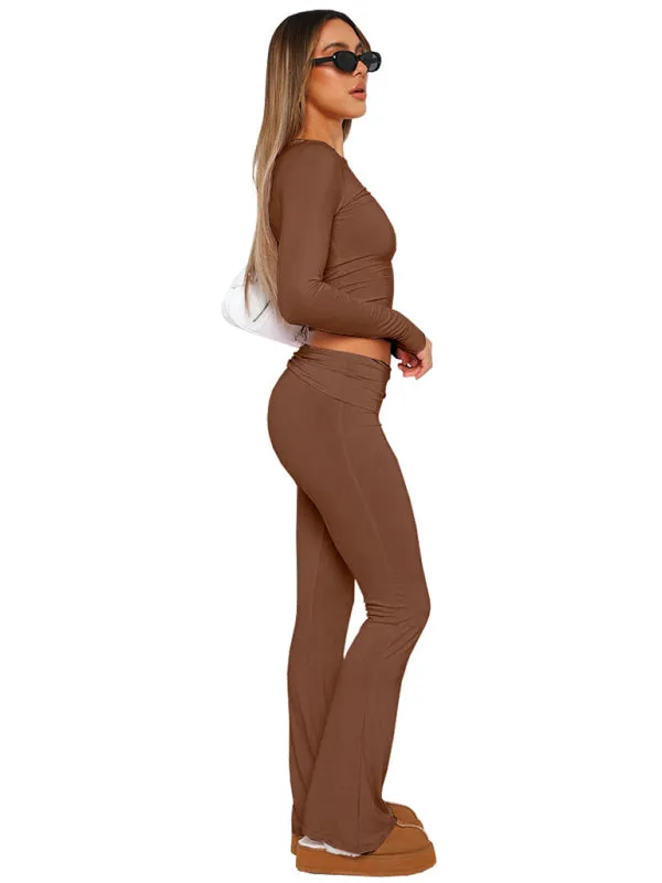 , comfortable, slim, slim, anti-waist, low-waist flared pants