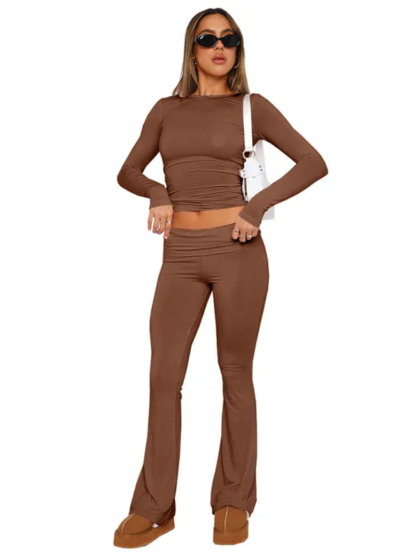 , comfortable, slim, slim, anti-waist, low-waist flared pants