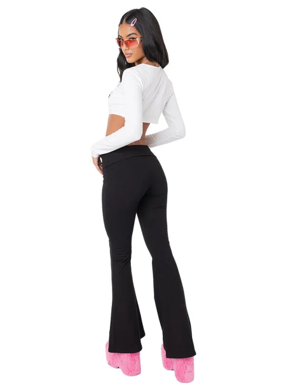 , comfortable, slim, slim, anti-waist, low-waist flared pants