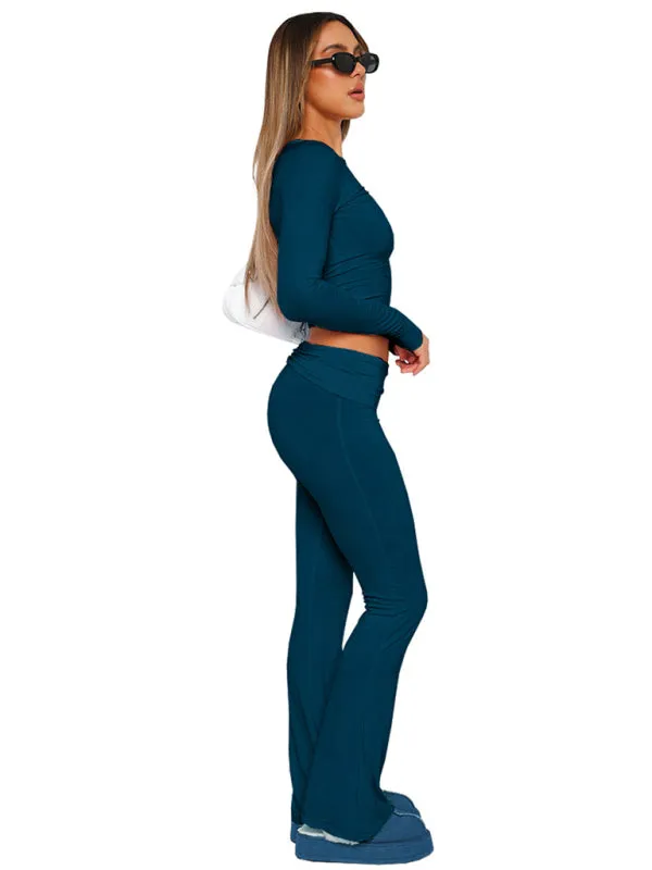 , comfortable, slim, slim, anti-waist, low-waist flared pants