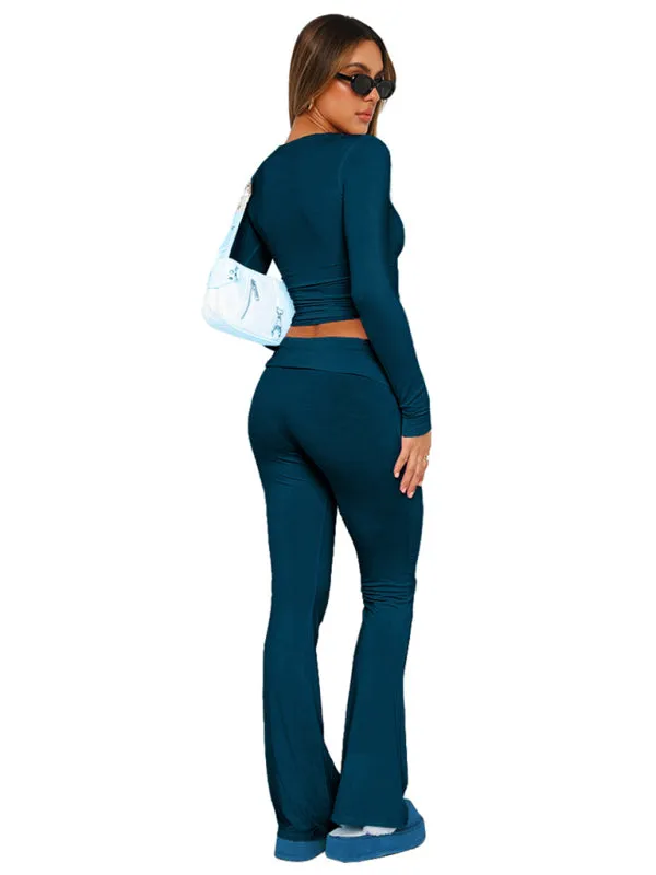 , comfortable, slim, slim, anti-waist, low-waist flared pants