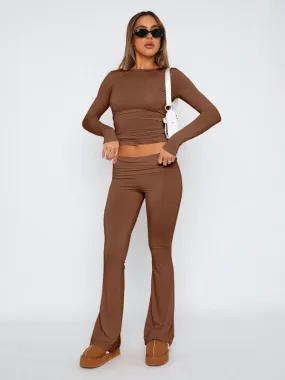 , comfortable, slim, slim, anti-waist, low-waist flared pants