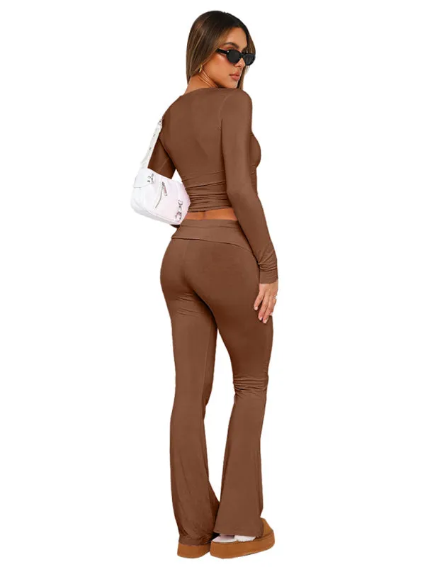 , comfortable, slim, slim, anti-waist, low-waist flared pants