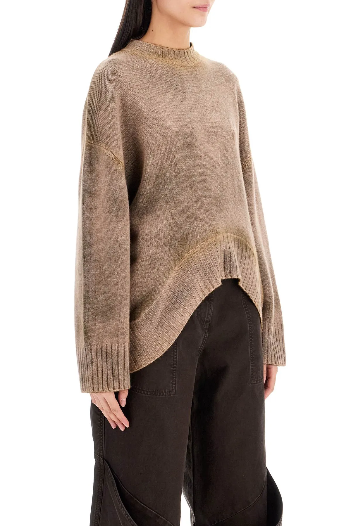 asymmetric wool and cashmere pullover