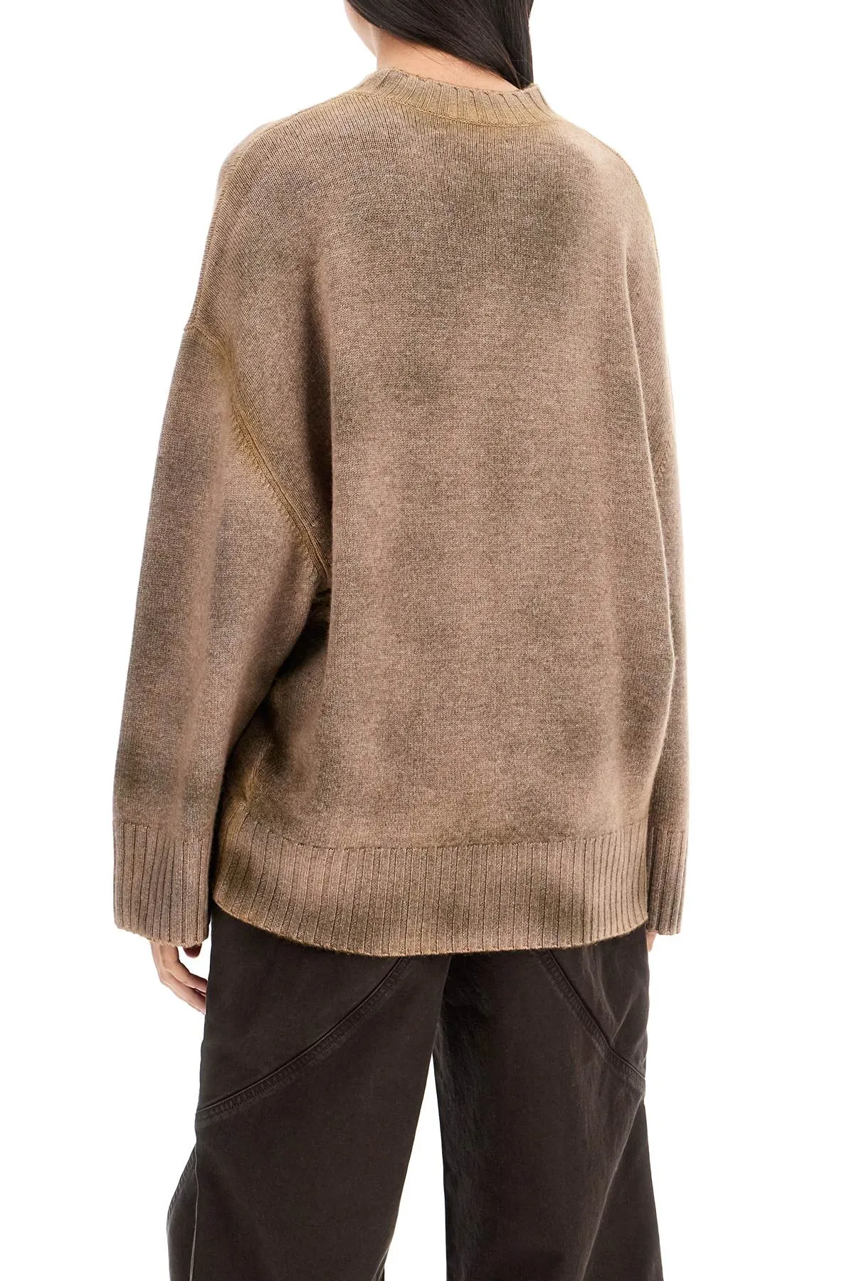 asymmetric wool and cashmere pullover