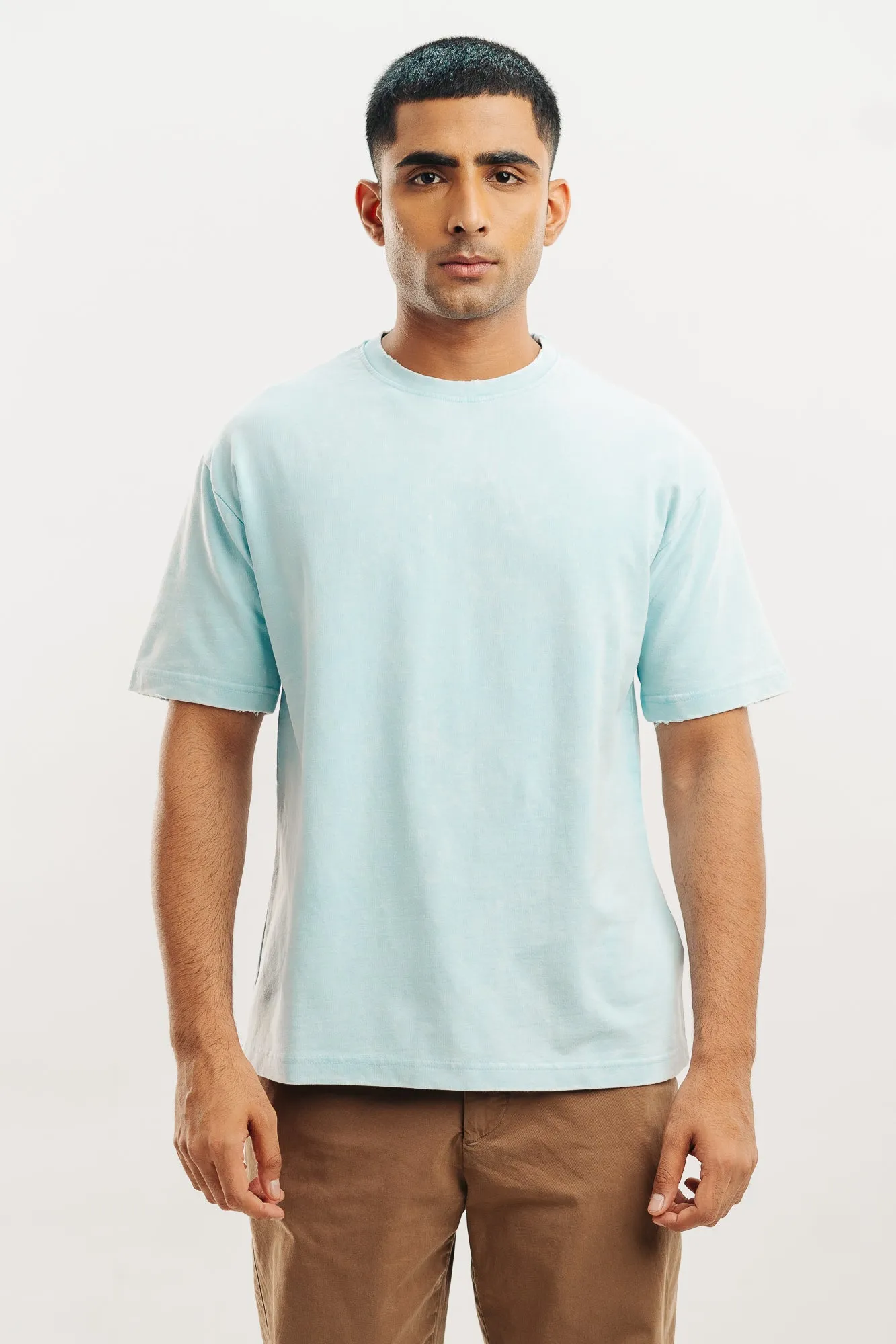 Azure Acid Wash Oversized Men's Tees