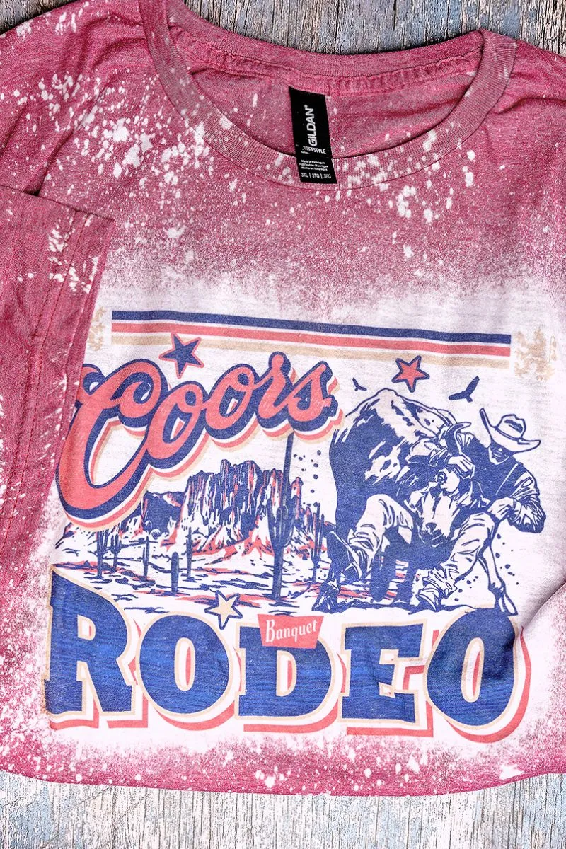 Bleached Bull Rider Coors Rodeo Softstyle Adult T-Shirt