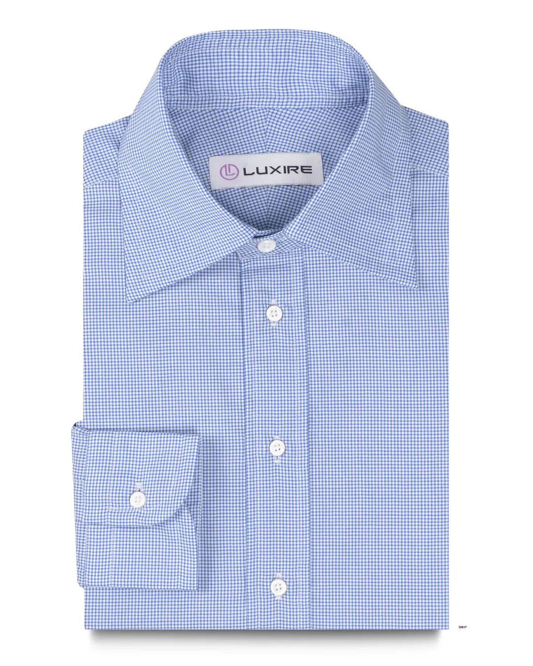 Blue Micro Gingham Checks