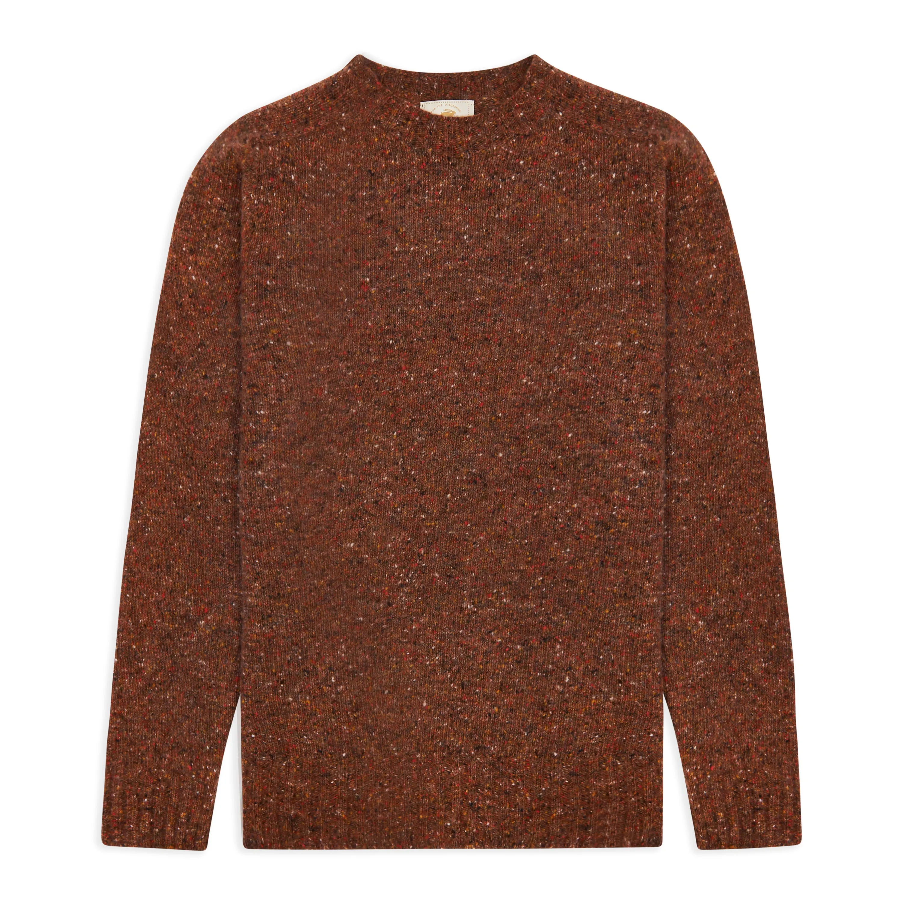 Burrows & Hare Merino Donegal Crew Neck Jumper - Rust