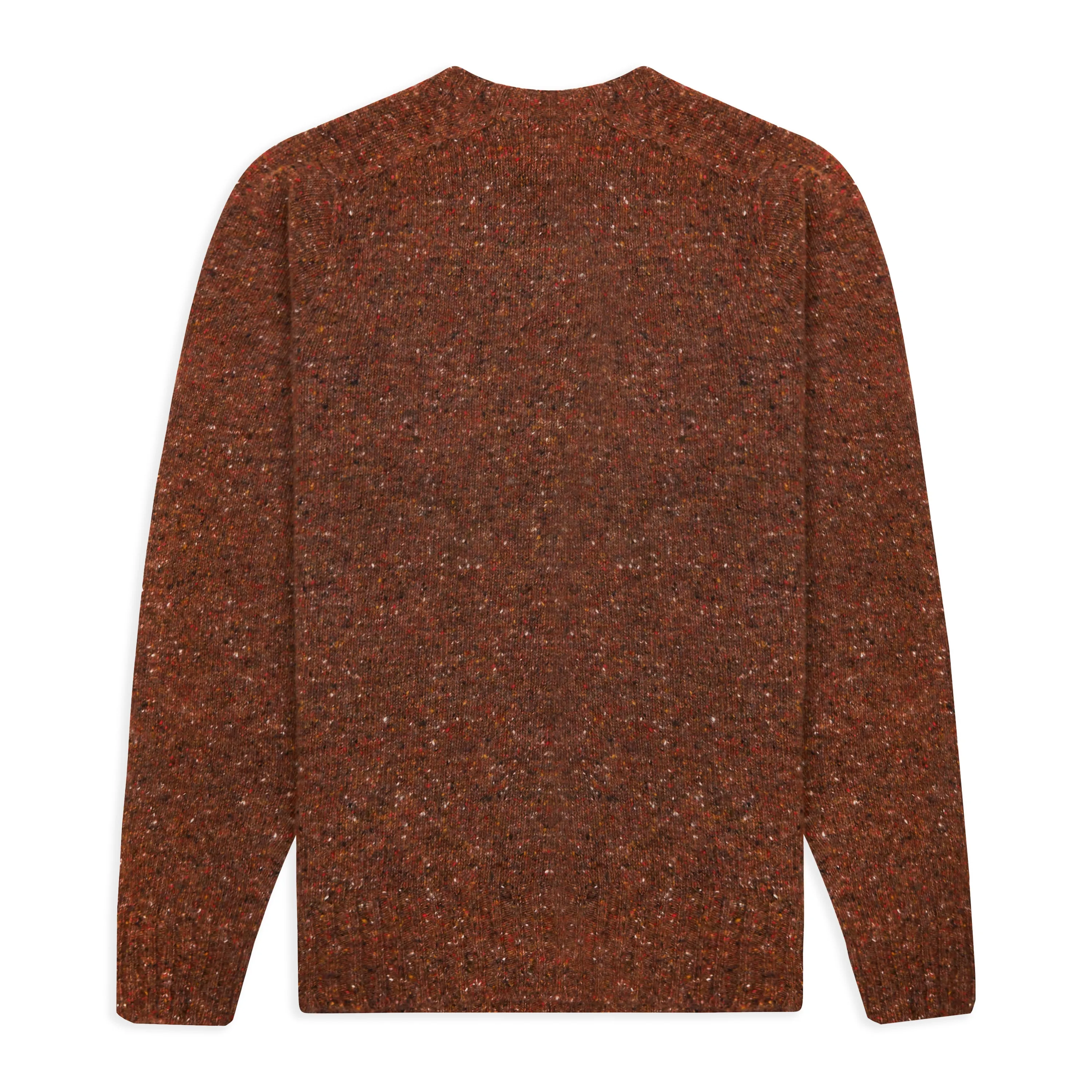 Burrows & Hare Merino Donegal Crew Neck Jumper - Rust