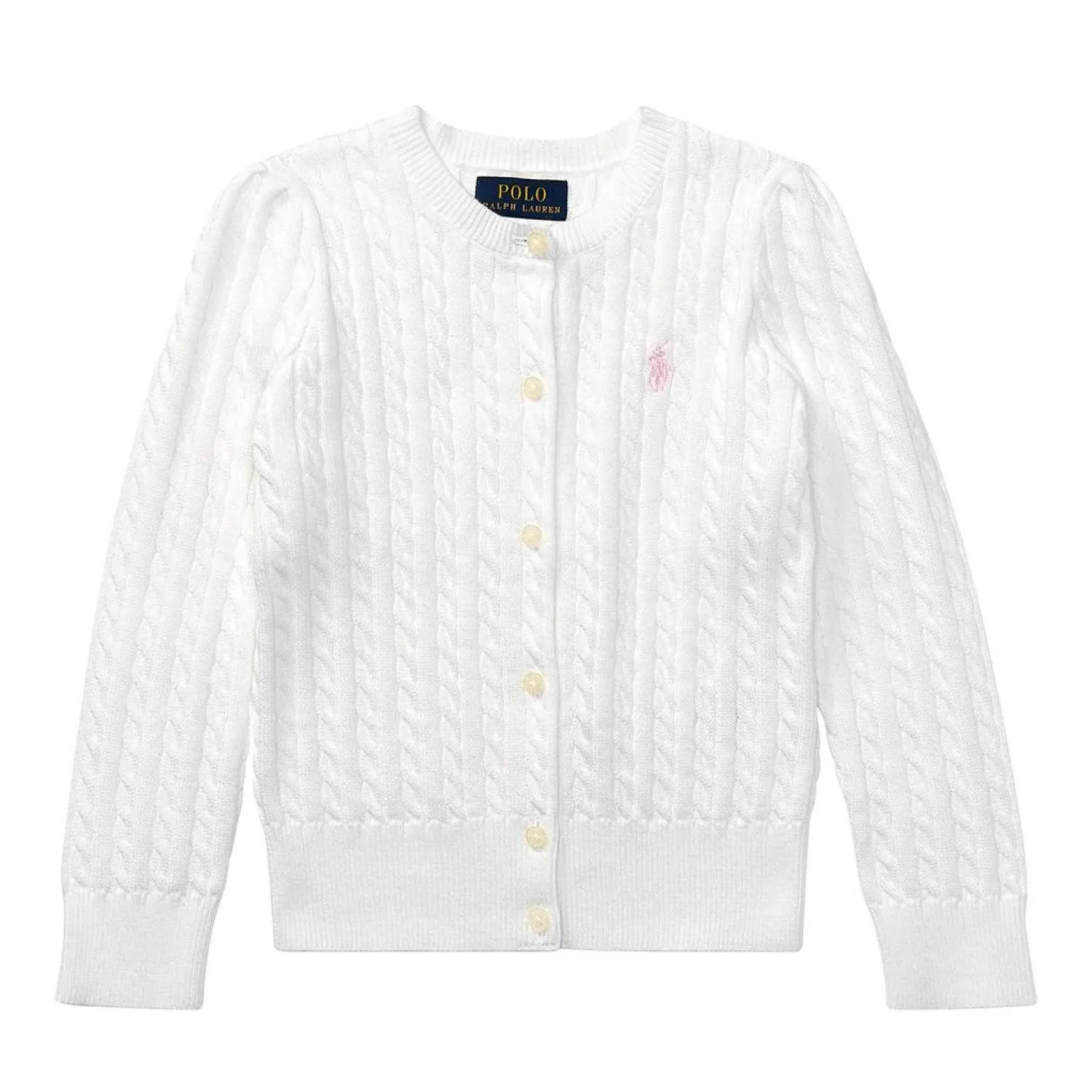 Cable Knit Cotton Cardigan (Little Kids)