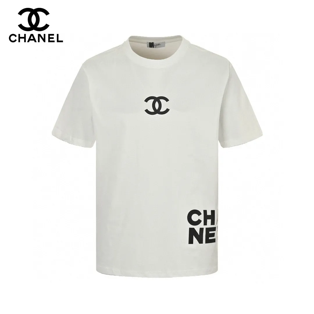 Chanel Double C Logo T-Shirt (White)