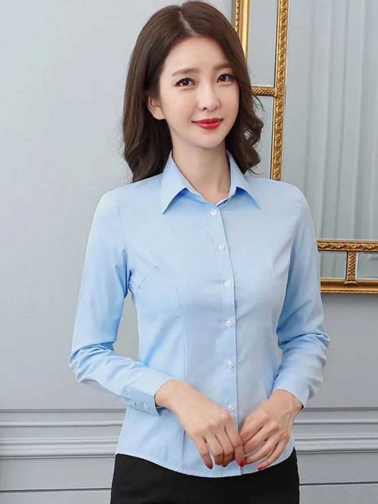 Clarissa - Classic Formal White Shirt for Women