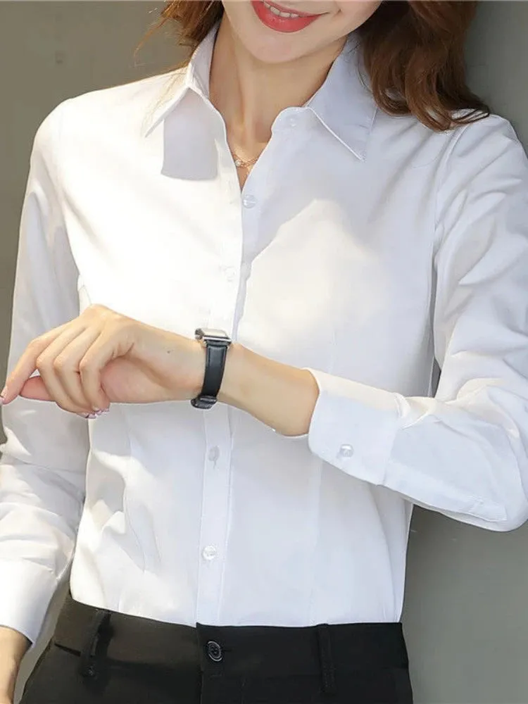 Clarissa - Classic Formal White Shirt for Women