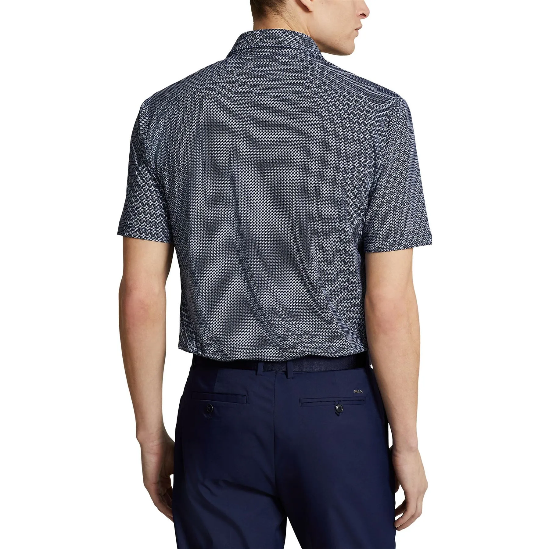 Classic Fit Performance Polo Refined Navy Geo Neat - SS24