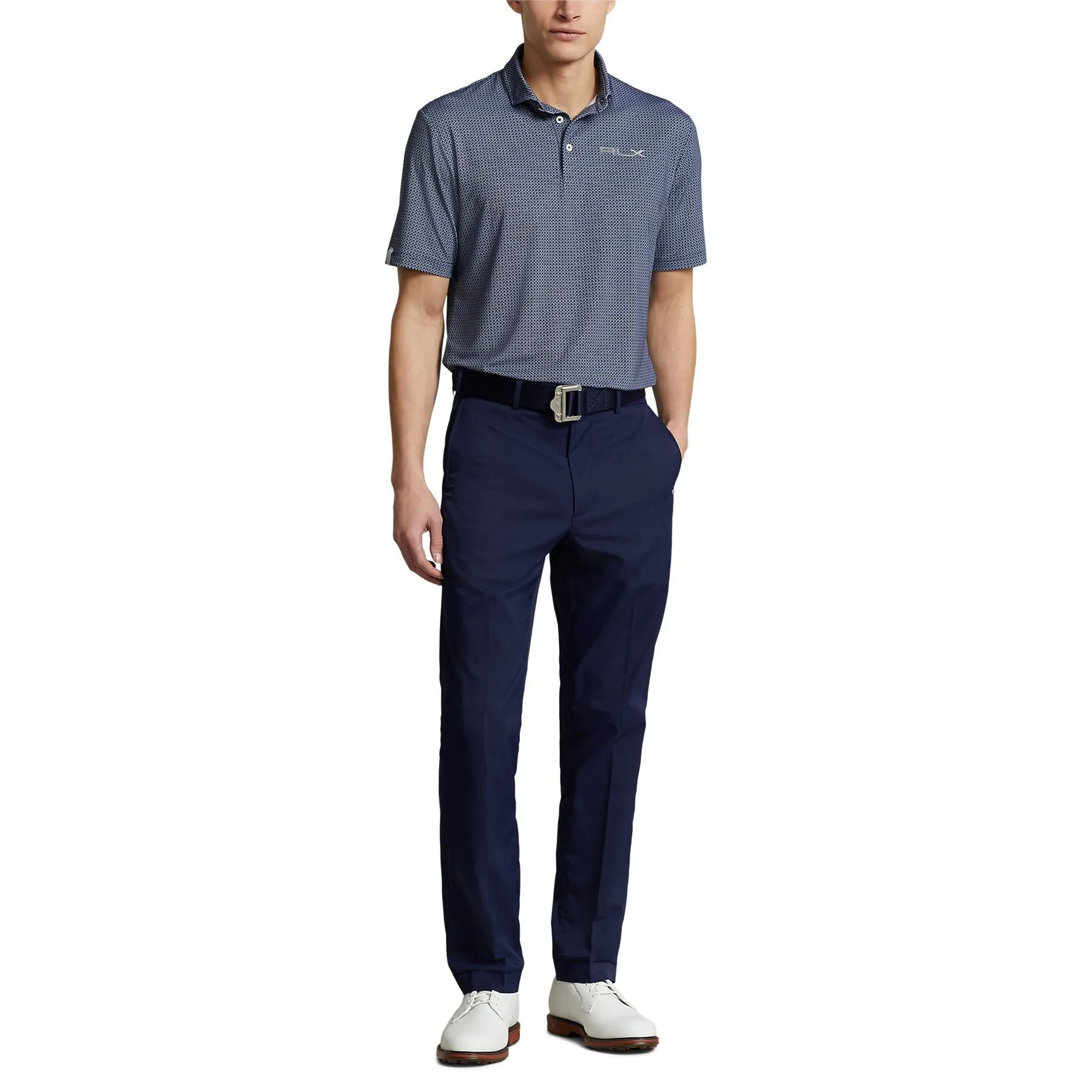 Classic Fit Performance Polo Refined Navy Geo Neat - SS24