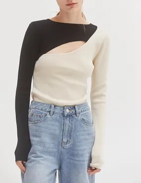 Cody Color Block Cutout Top