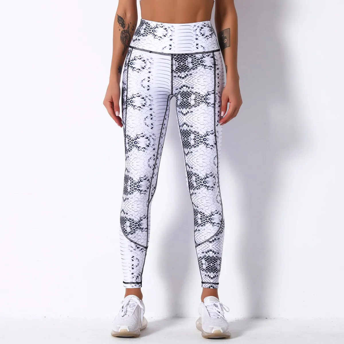 Comfortable breathable digital print yoga pants high waist slim sports leggings