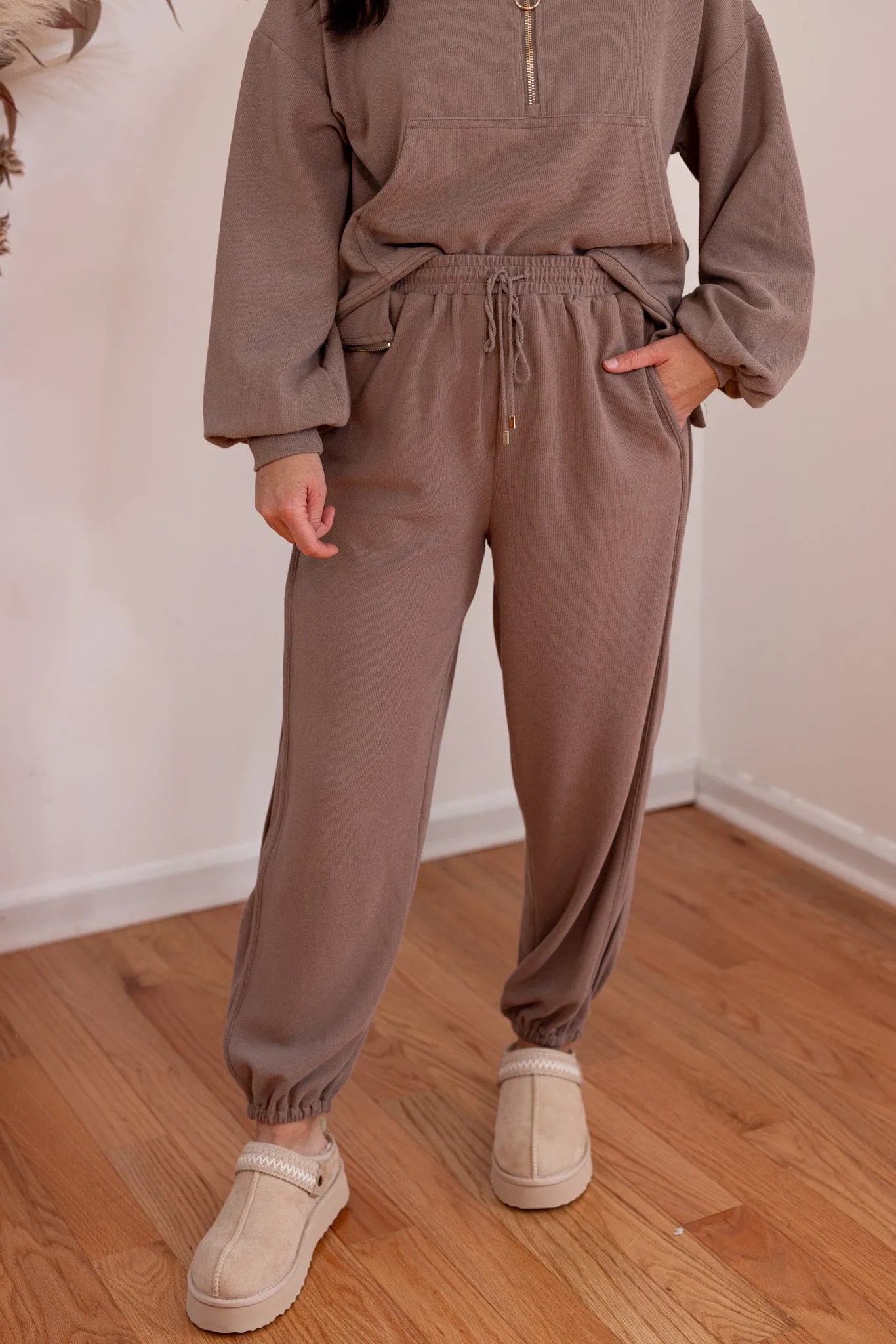 Comfy Attitude Mocha Ribbed Joggers