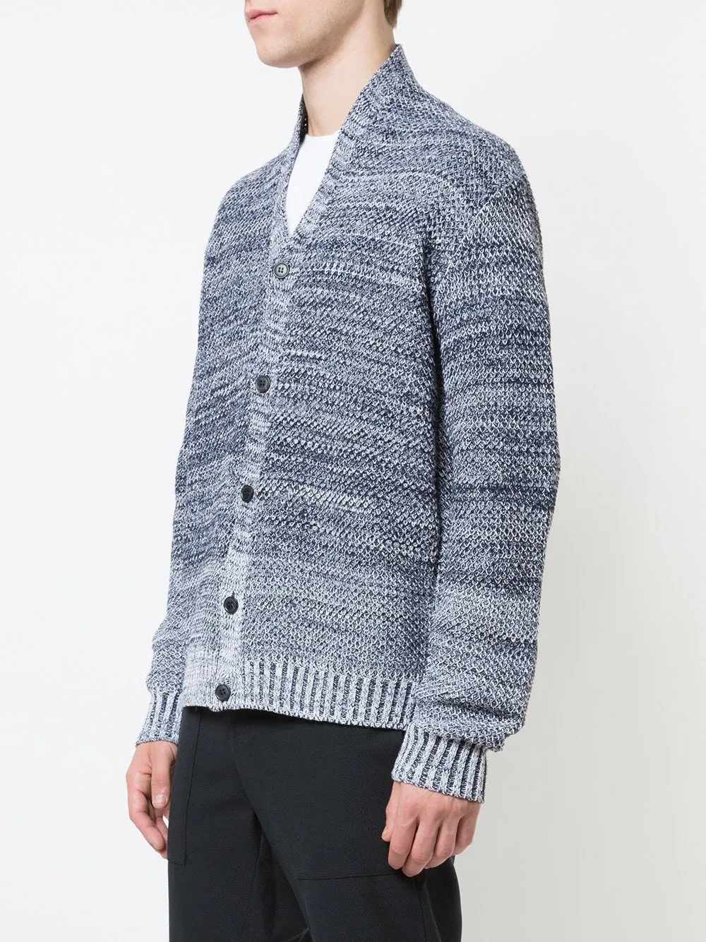 Cotton Nylon Melange Grey Knit Cardigan Brigade