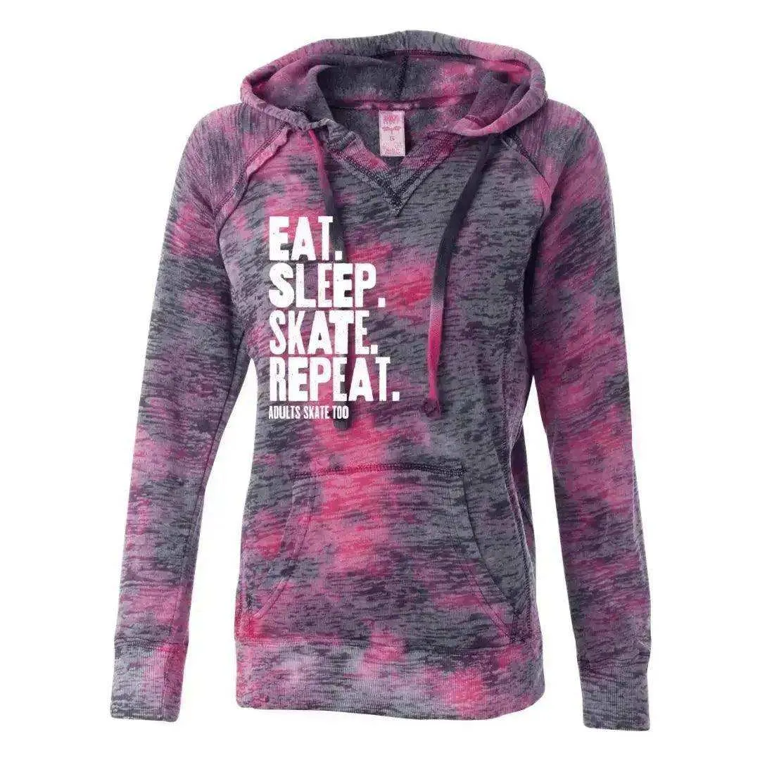 Eat Sleep Skate Repeat Burnout Hooded Sweatshirt