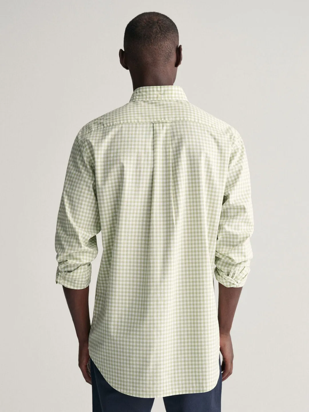 Gant Men Green Checked Button-down Collar Long Sleeves Shirt