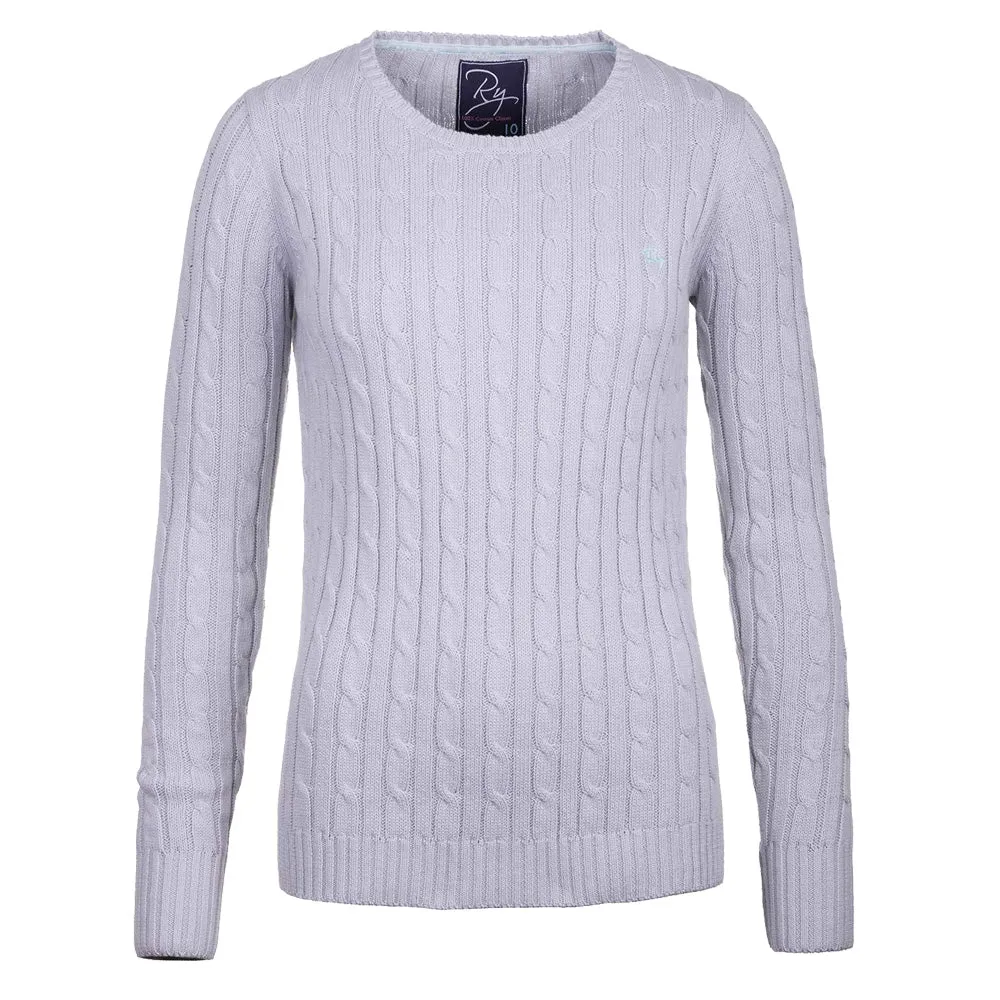 Ladies Crew Neck Cable Knit Sweater