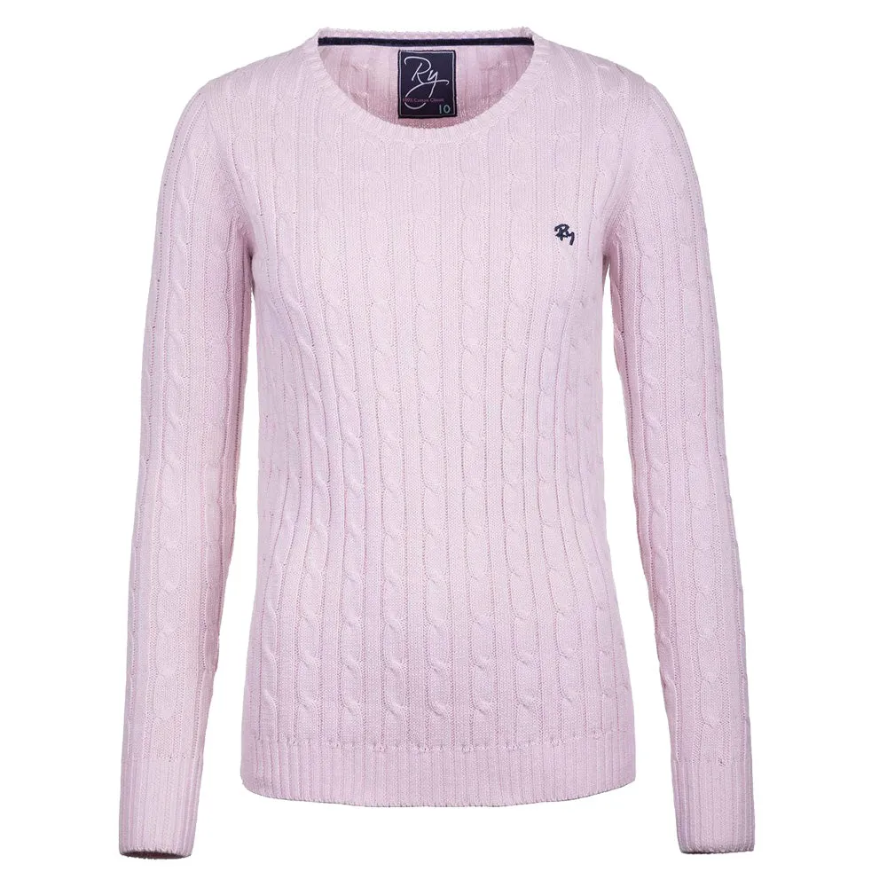 Ladies Crew Neck Cable Knit Sweater