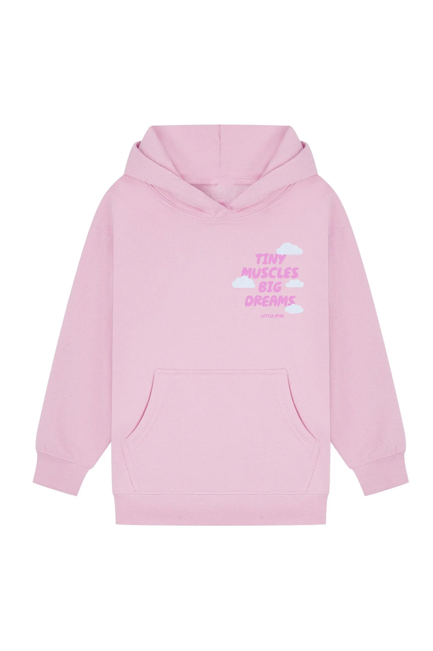 Little Apes Tiny Muscles Big Dreams Hoodie - Light Pink