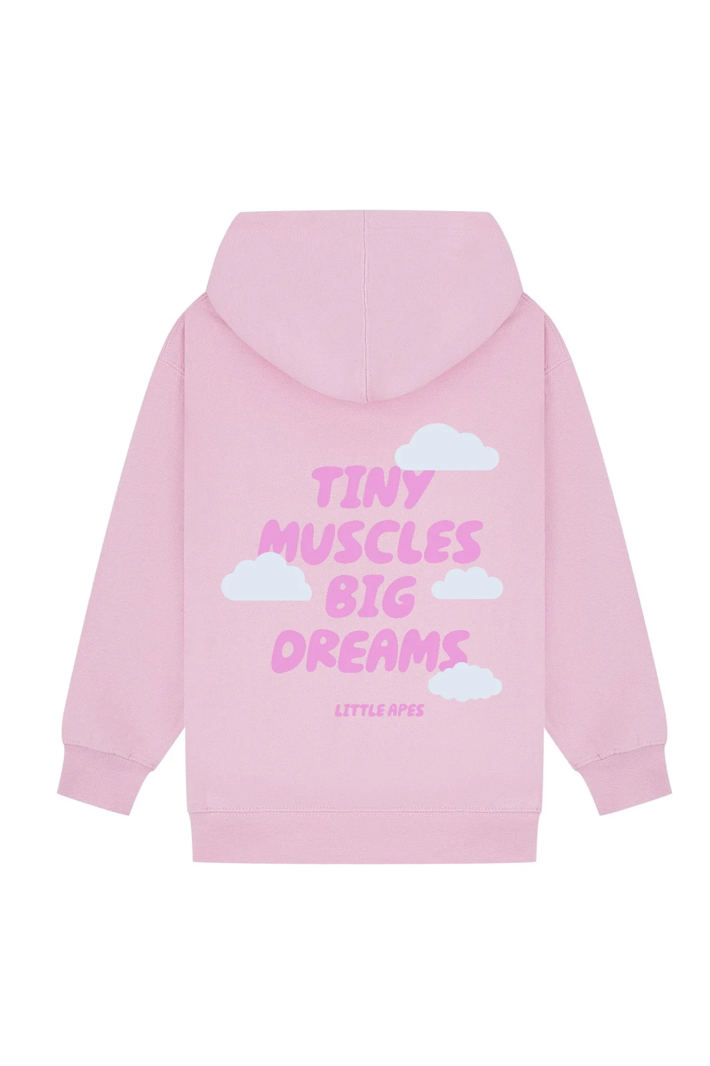 Little Apes Tiny Muscles Big Dreams Hoodie - Light Pink