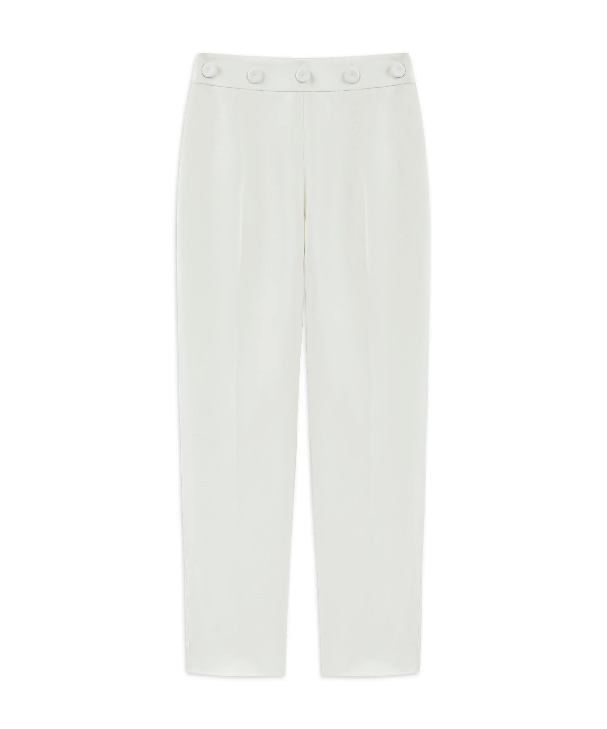 Machka Crepe Trousers With Button Accessories White