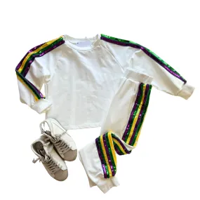 Mardi Gras Sequin Side Jogger Set