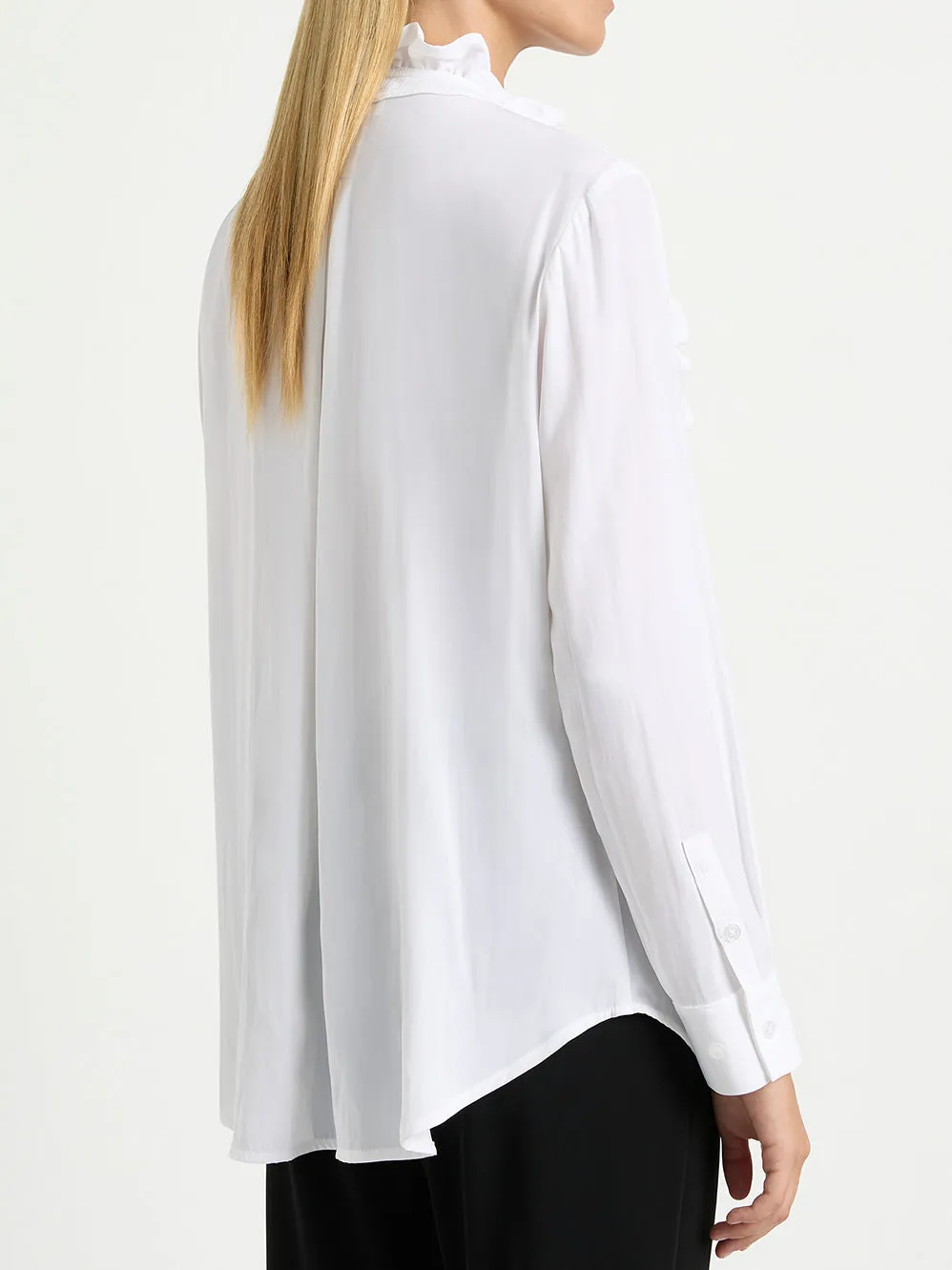 MELA PURDIE FRILL NECK BLOUSE