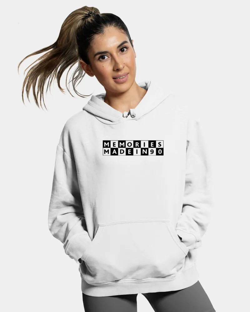 Memories Made in 90 Unisex Hoodie White