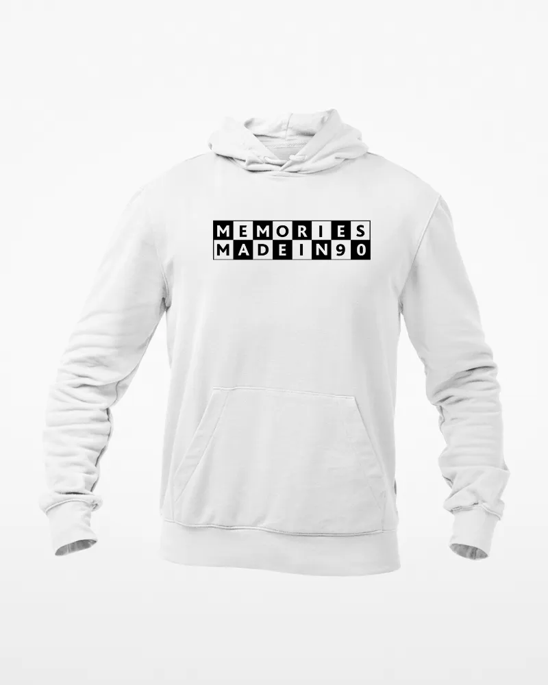 Memories Made in 90 Unisex Hoodie White