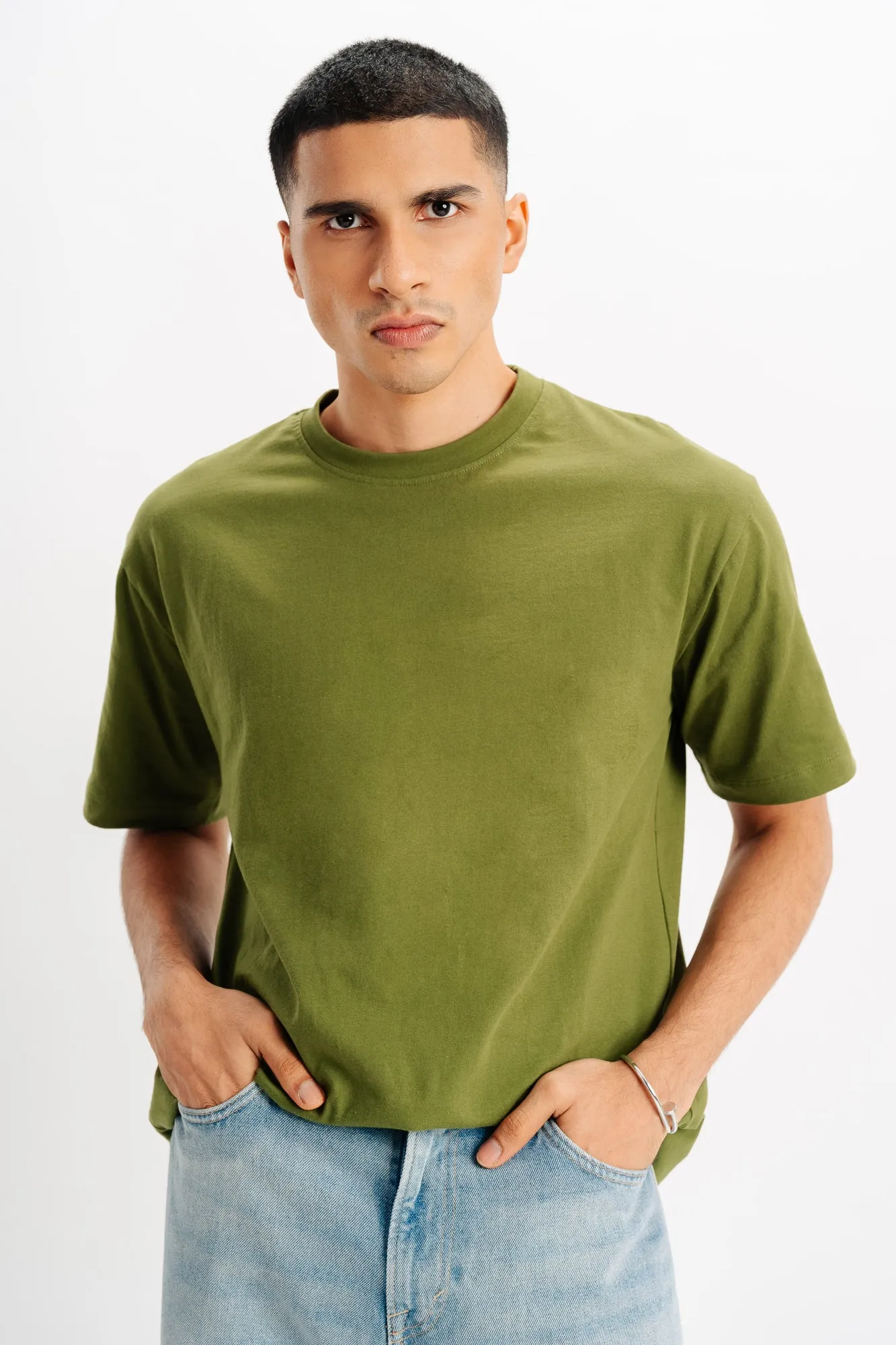 Men's Green Prison Oversized Tees