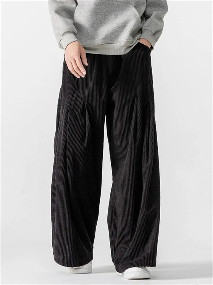 Men's Unique Comfortable Wide Leg Corduroy Trousers