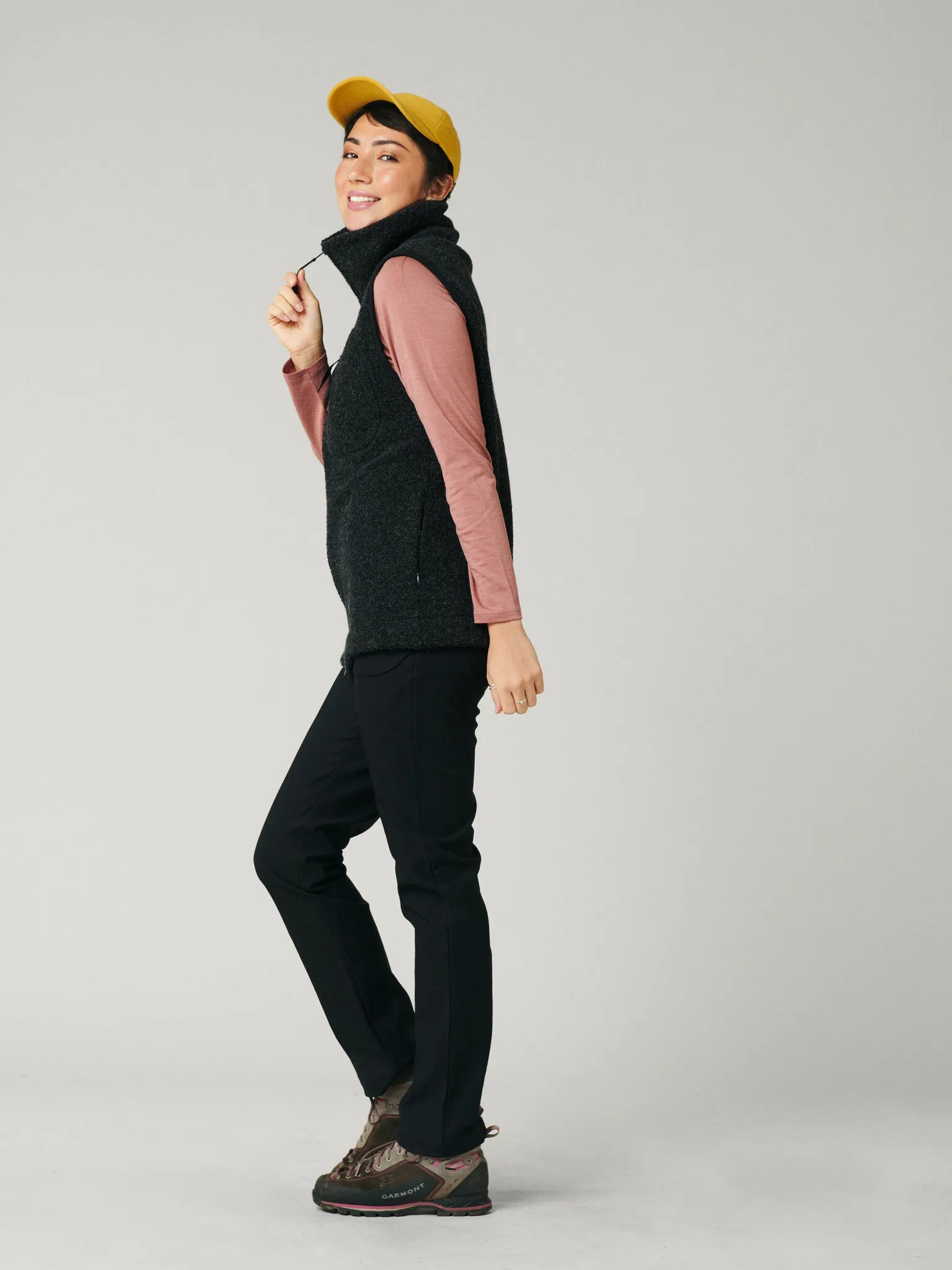 Minna Wool Fleece Vest Black