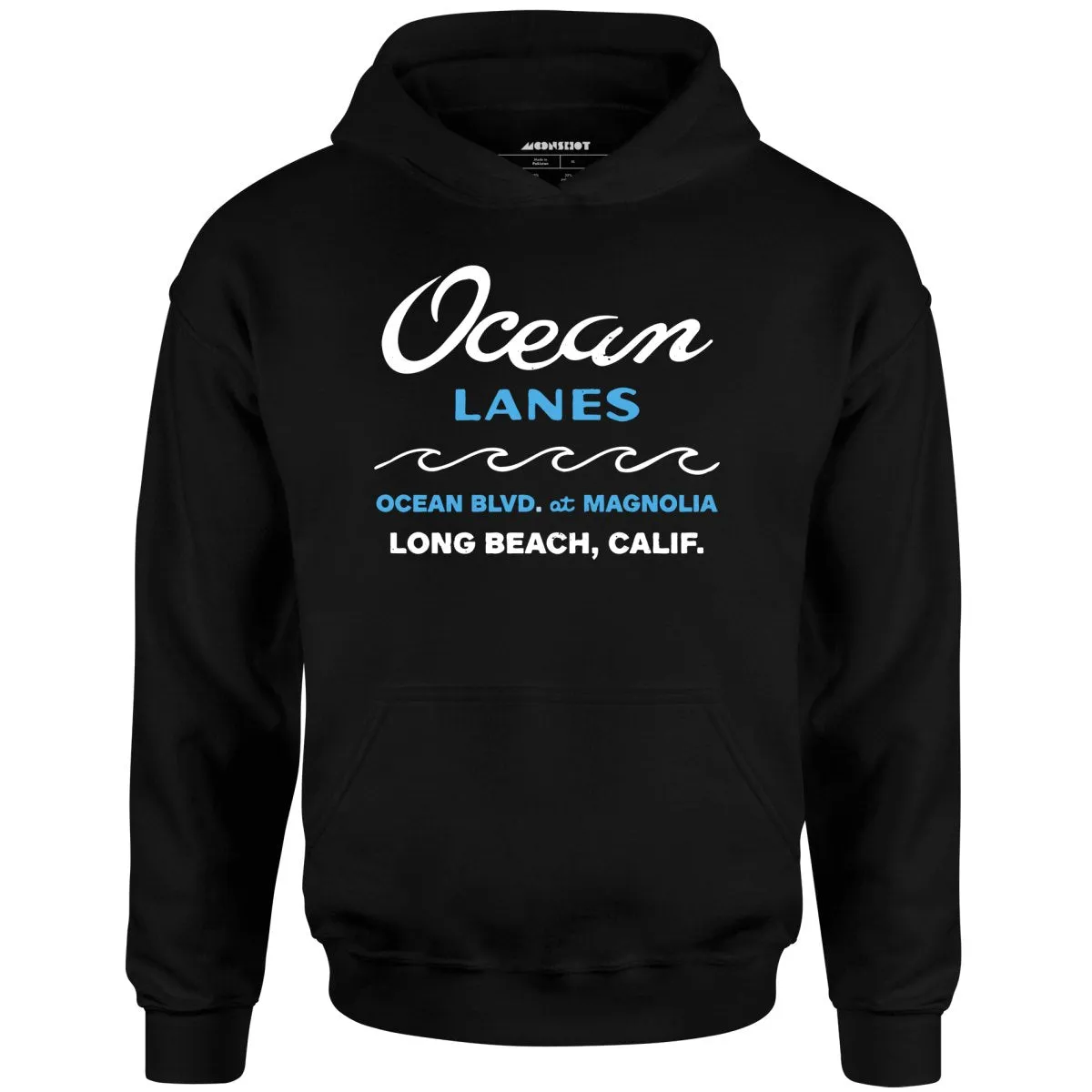 Ocean Lanes - Long Beach, CA - Vintage Bowling Alley - Unisex Hoodie