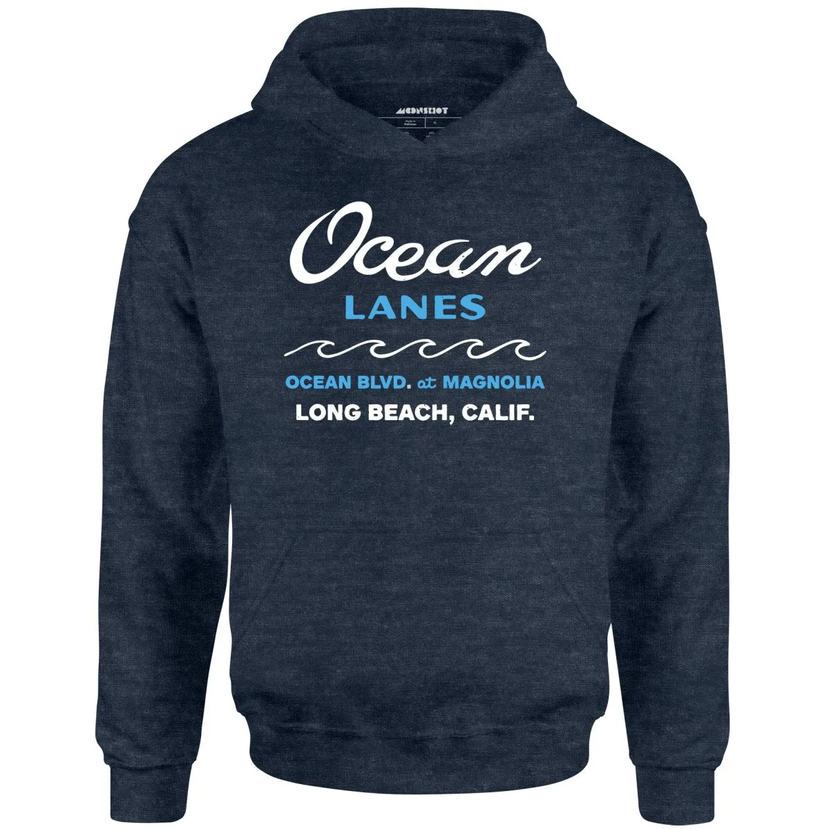 Ocean Lanes - Long Beach, CA - Vintage Bowling Alley - Unisex Hoodie