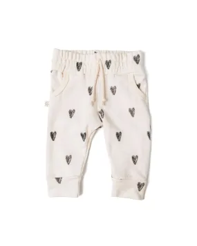 original jogger - hearts on natural