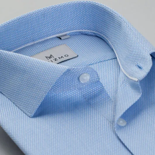 Pinpointed Blue Cotton Shirt