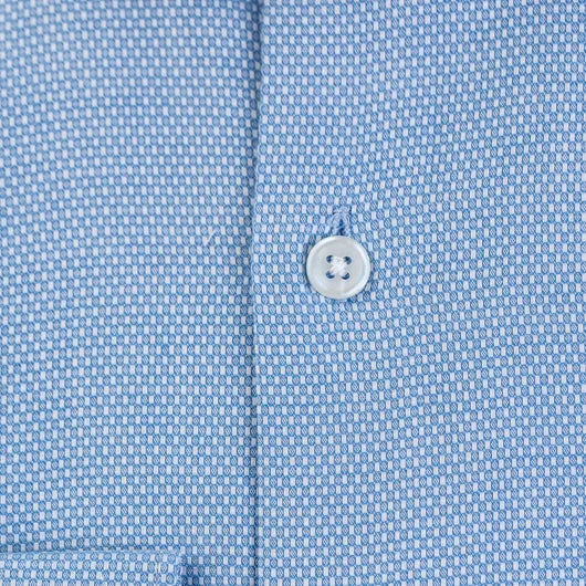 Pinpointed Blue Cotton Shirt