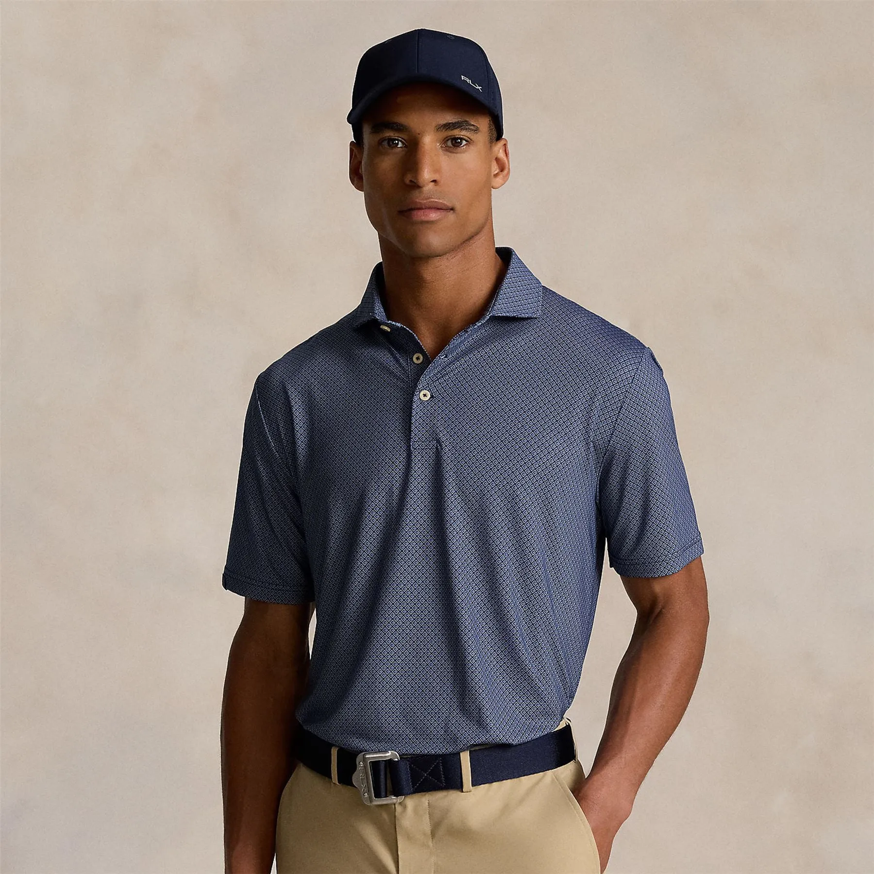 RLX Diamond Print Airflow Polo Refined Navy - AW24