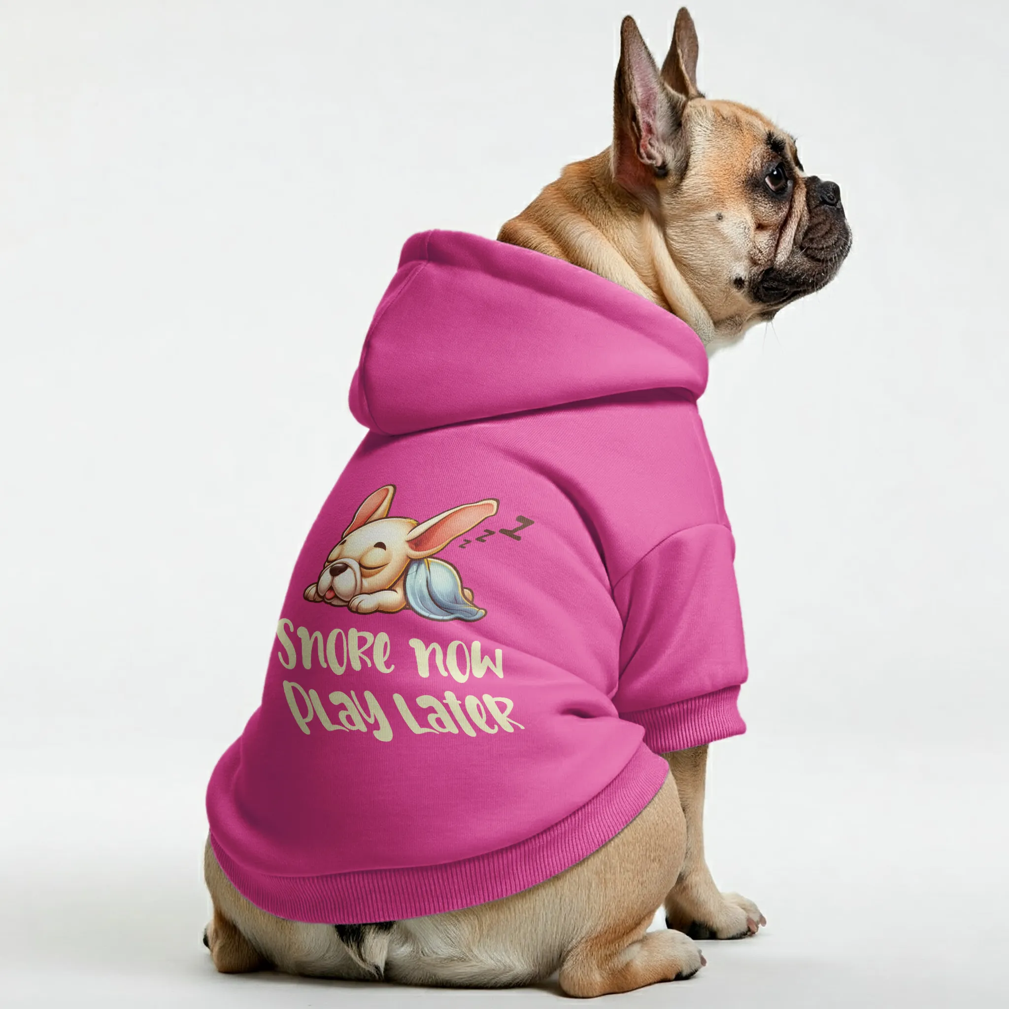 Snore now, play later - Personalized French Bulldog Hoodies with Funny Quotes – Stylish, Cozy, and Premium 100% Cotton