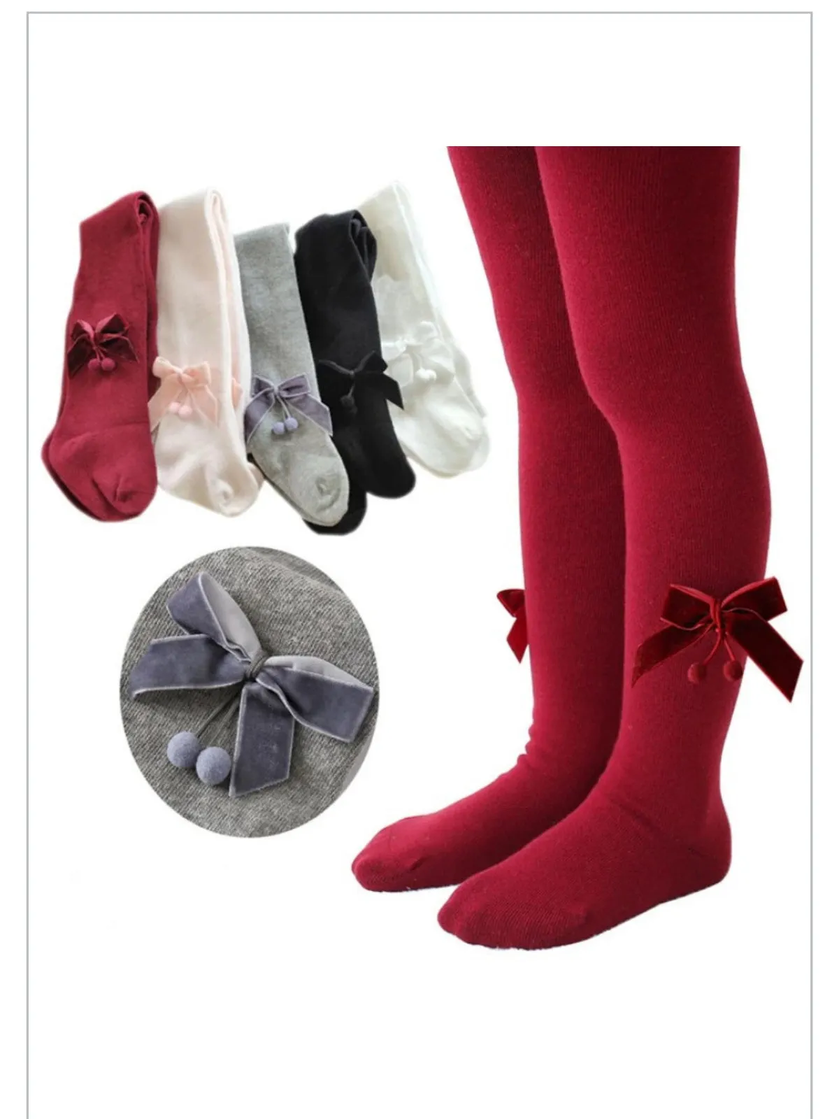 Sophisticated Darling Bowknot Girls Tights