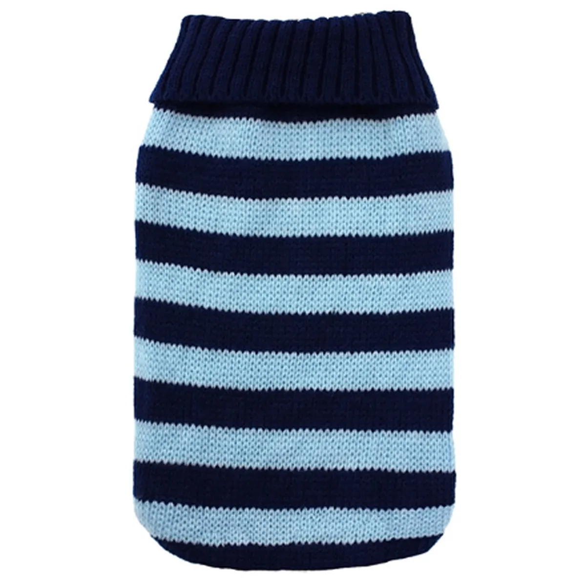 Striped Knitted Dog Jumper Blue