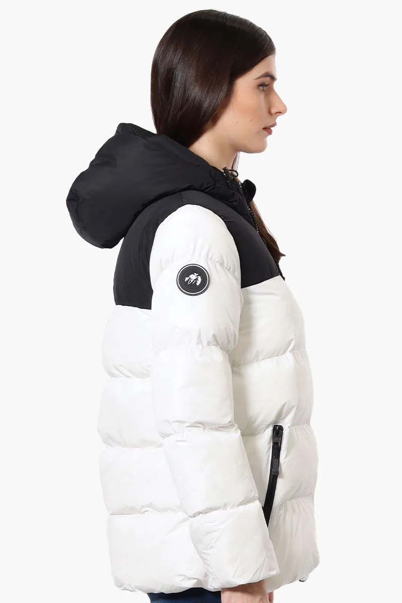 Super Triple Goose Sherpa Lined Bubble Bomber Jacket - White