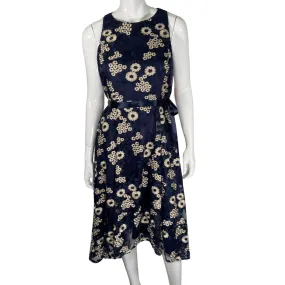 Tahari Elegant Navy-blue Floral Dress